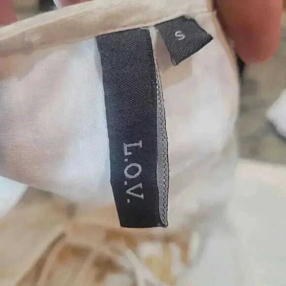 LOV Women's Off-White Cotton & Gold Floral-Embroidered Dress - Picture 15 of 15